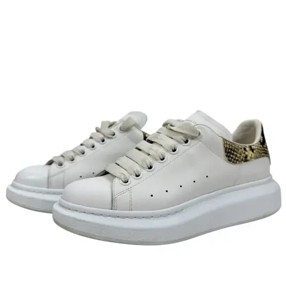 Alexander Mcqueen Larry Oversized Python Sneakers Leather White Size 39